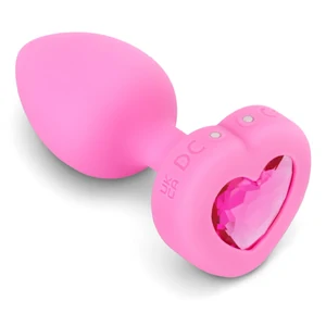 Plug Anal B-Vibe cu Inimă - 15 Moduri, 6 Nivele Roz