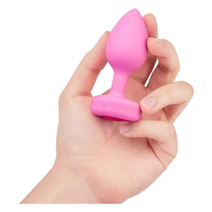 Plug Anal B-Vibe cu Inimă - 15 Moduri, 6 Nivele Roz