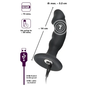 Plug Anal Black Velvets Reîncărcabil Negru