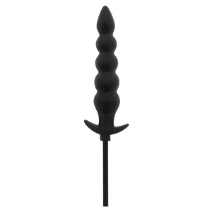 Plug Anal Gonflabil Striat Negru - 18.5–23 cm