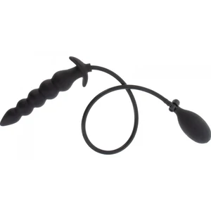 Plug Anal Gonflabil Striat Negru - 18.5–23 cm