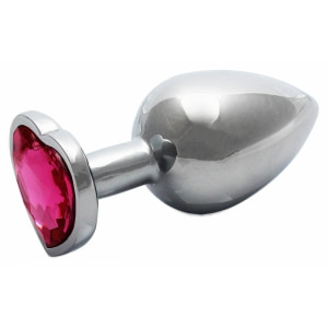 Plug Anal Heart Gem Medium Argintiu pe Denysa.ro