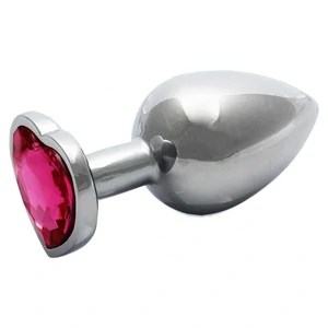 Plug Anal Heart Gem Medium Argintiu pe Denysa.ro