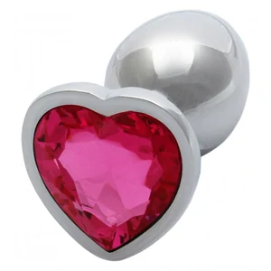 Plug Anal Heart Gem Small Argintiu