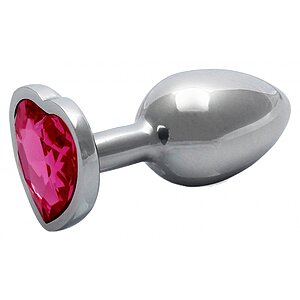 Plug Anal Heart Gem Small Argintiu
