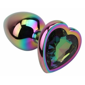 Rainbow Heart Plug Anal Din Aluminiu cu Bijuterie, Potrivită Multicolor Rainbow Heart Plug Anal Din Aluminiu cu Bijuterie, Potrivită Multicolor pe Denysa.ro