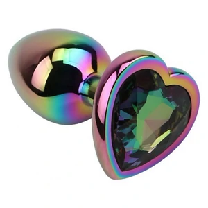 Rainbow Heart Plug Anal Din Aluminiu cu Bijuterie, Potrivită Multicolor Rainbow Heart Plug Anal Din Aluminiu cu Bijuterie, Potrivită Multicolor pe Denysa.ro