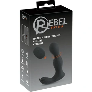 Plug Anal RC 2 Funcții, Rotativ și Vibrant Negru