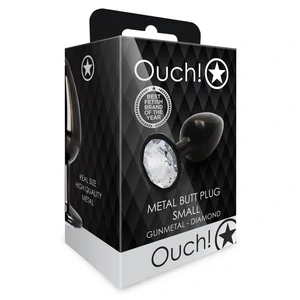 Plug Anal Round Gem Small Negru