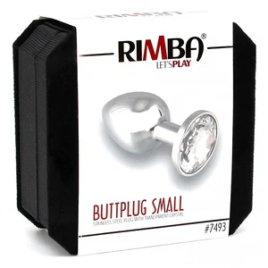 Plug Anal Small Metal With Crystal Argintiu
