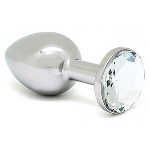 Plug Anal Small Metal With Crystal Argintiu pe Denysa.ro