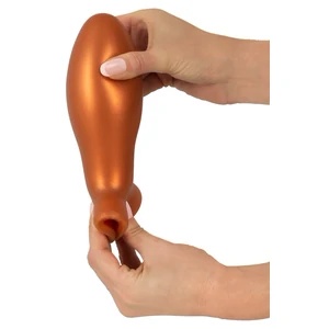 Plug Anal XL ANOS — silicon Moale, Ventuză 6.4 cm Maro