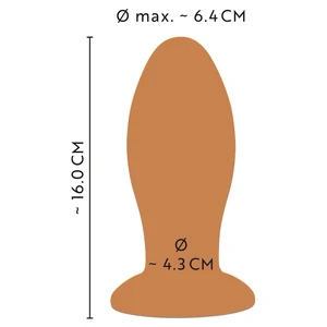 Plug Anal XL ANOS — silicon Moale, Ventuză 6.4 cm Maro