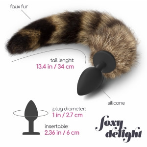 Crushious Foxy Delight Plug Anal cu Coadă 30 cm Negru