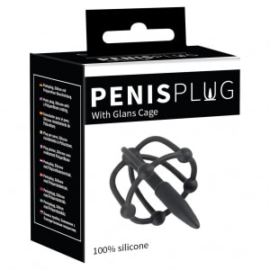 Plug De Penis Cu Cușcă Pentru Cap Negru