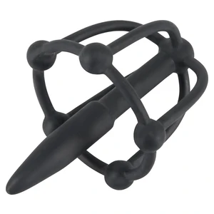Plug De Penis Cu Cușcă Pentru Cap Negru pe Denysa.ro