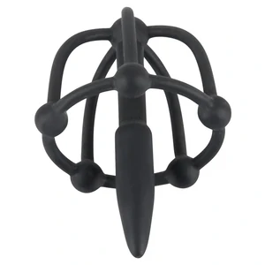 Plug De Penis Cu Cușcă Pentru Cap Negru
