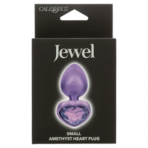 Plug Mic Jewel cu Inimă Diamant – Mov