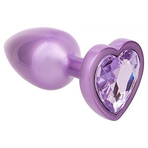 Plug Mic Jewel cu Inimă Diamant – Mov