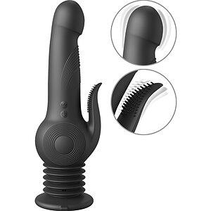 Pogo Thruster – Vibrator 3 Viteze, 10 Moduri, USB, Ventuză Negru pe Denysa.ro
