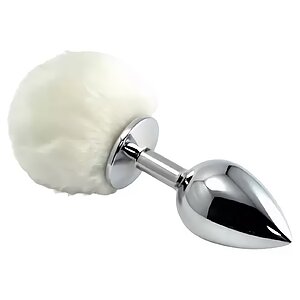 Pompon Metal Plug Small Alb pe Denysa.ro