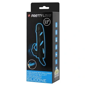 Prelungitor Penis Pretty Love With Ball Strap Negru