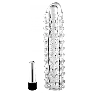 Prelungitor Penis Silicon Vibro Sleeve Transparent pe Denysa.ro