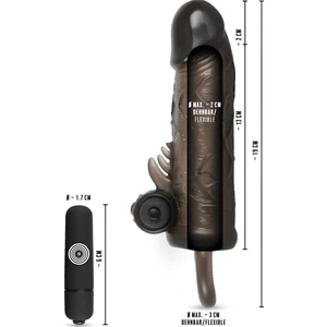 Prelungitor Penis Vibrator Regular Fit Negru