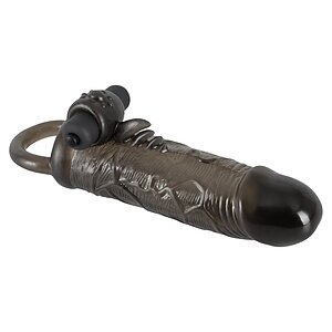 Prelungitor Penis Vibrator Regular Fit Negru pe Denysa.ro