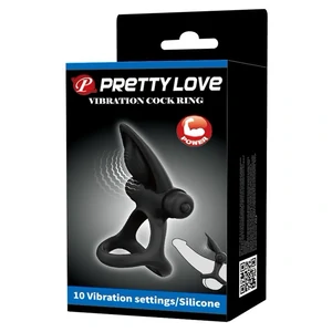 Pretty Love Inel Vibrant Negru, 10 Moduri Silențioase