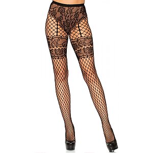 Dresuri Leg Avenue Lace French Cut Net Negru pe Denysa.ro