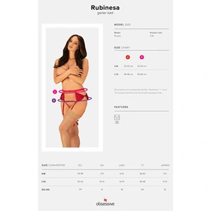 Portjartier Obsessive Rubinesa Roșu L-XL