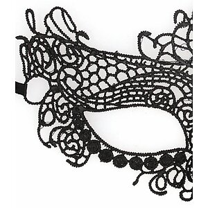 Queen Lace Mask Negru