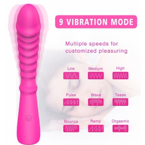 Real Wave Fucsia 9 Moduri Reîncărcabil — Vibrator Punct G Roz