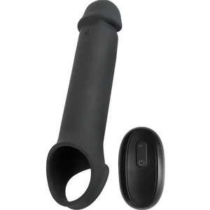 Extensie Penis Flexibil Lungime Inserabila 19 Cm Sleeve Penis Silicon Moale 10 Moduri Vibratii