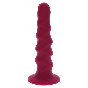 Ribbed Dong 16cm Roșu pe Denysa.ro