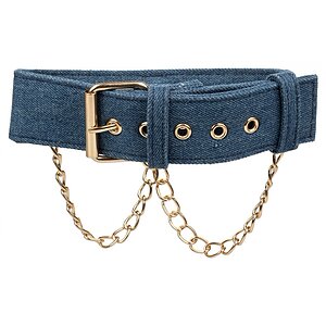 Ride Em Denim Collar and Leash Albastru
