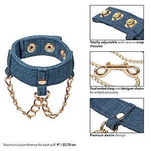 Ride Em Denim Wrist Cuffs Albastru