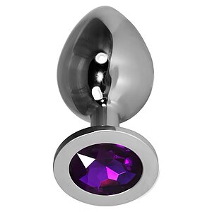 Plug Anal Metalic Marimea L Cu Bijuterie Mov