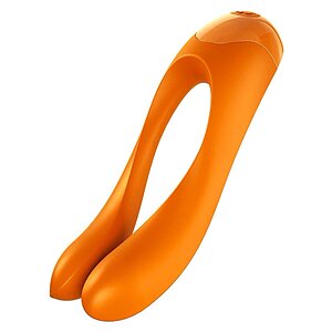 Satisfyer Candy Cane Finger Vibrator Portocaliu pe Denysa.ro