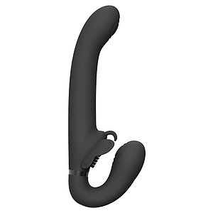 Satu Pulse-Wave And Vibrating Strapon Negru pe Denysa.ro