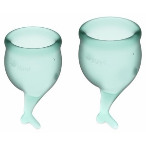 Set Satisfyer - Feel Secure Menstrual Cup Dark Green pe Denysa.ro