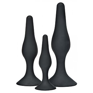 Set 3 Anal Plug Curvy Companions Negru pe Denysa.ro