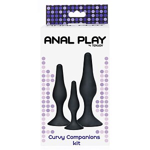 Set 3 Anal Plug Curvy Companions Negru