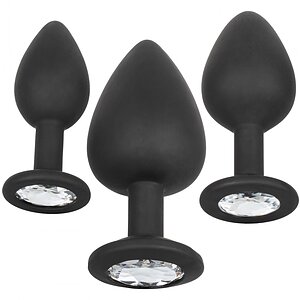 Set 3 Dopuri Anale Silicon Negru pe Denysa.ro