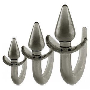 Set 3 în 1 Plug Anal cu Cozi Decorative Gri pe Denysa.ro