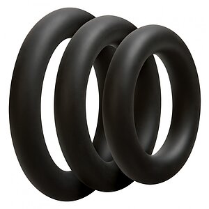 Set 3 inele OptiMALE Thick Negru pe Denysa.ro