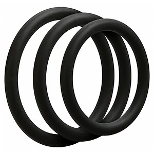 Set 3 Inele Penis OptiMALE C-Ring Thin Negru pe Denysa.ro