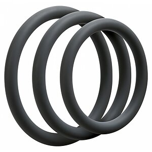 Set 3 Inele Pentru Penis OptiMALE C-Ring Thin Gri pe Denysa.ro