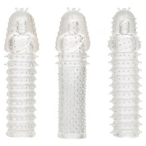 Set Prelungitoare Penis 3 Piese Transparent Prelungitor Penis Transparent 3 Bucati